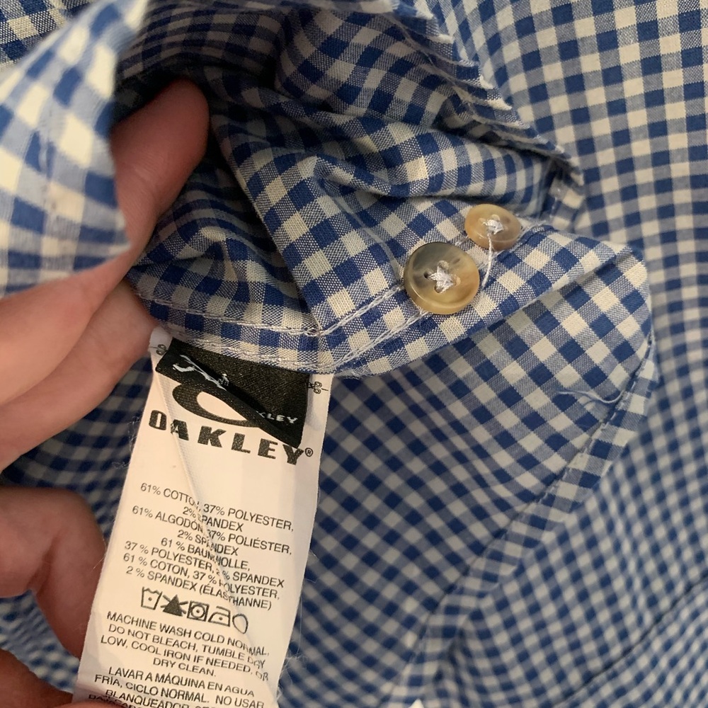 New Oakley Dress Shirt - Navy blue & gray in color - Picture 5 of 5